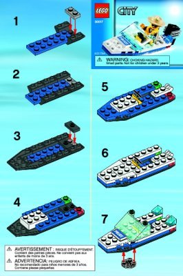 Istruzioni per la Costruzione - LEGO - 30017 - Police Boat: Page 1