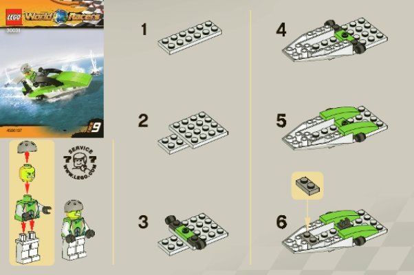 Istruzioni per la Costruzione - LEGO - 30031 - World Race Powerboat: Page 1