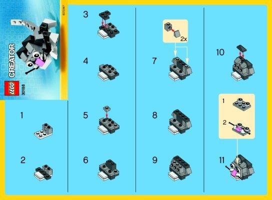 Istruzioni per la Costruzione - LEGO - 30188 - Cute Kitten: Page 1