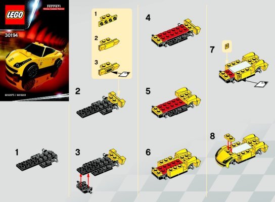 Istruzioni per la Costruzione - LEGO - 30194 - 458 Italia: Page 1