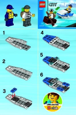 Istruzioni per la Costruzione - LEGO - 30227 - Police Watercraft: Page 1