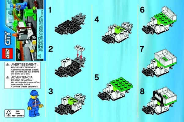 Istruzioni per la Costruzione - LEGO - 30313 - Garbage Truck: Page 1