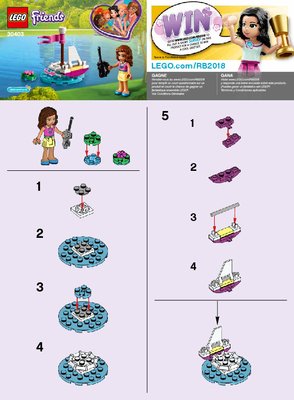 Istruzioni per la Costruzione - LEGO - 30403 - Olivia's Remote Control Boat: Page 1