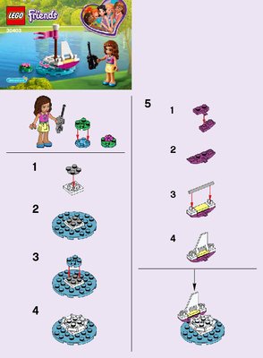 Istruzioni per la Costruzione - LEGO - 30403 - Olivia's Remote Control Boat: Page 1