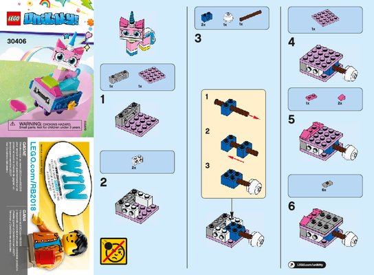 Istruzioni per la Costruzione - LEGO - 30406 - Unikitty™ Roller Coaster Wagon: Page 1