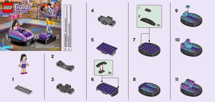 Istruzioni per la Costruzione - LEGO - 30409 - Emma's Bumper Car: Page 1