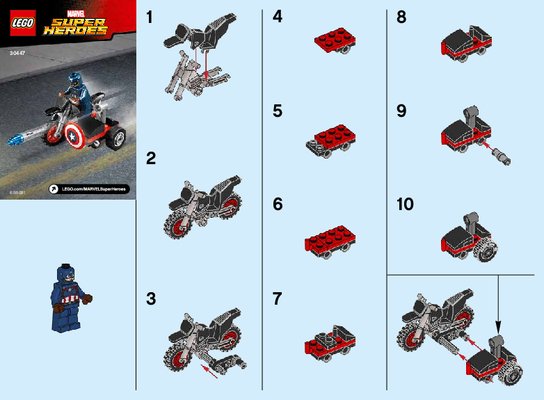 Istruzioni per la Costruzione - LEGO - 30447 - Captain America's Motorcycle: Page 1