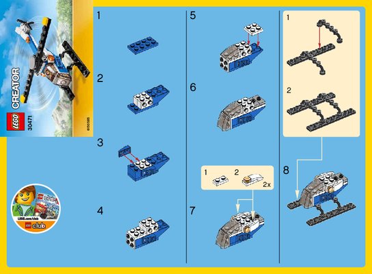 Istruzioni per la Costruzione - LEGO - 30471 - Helicopter: Page 1