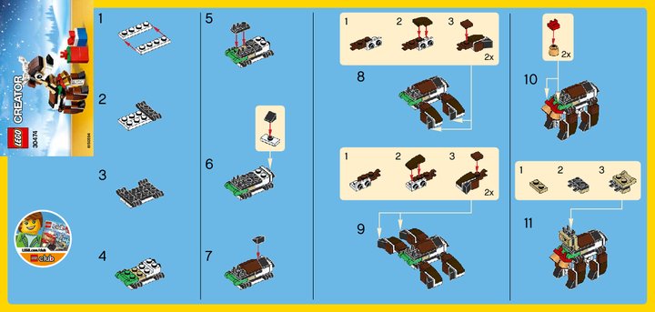 Istruzioni per la Costruzione - LEGO - 30474 - Reindeer: Page 1