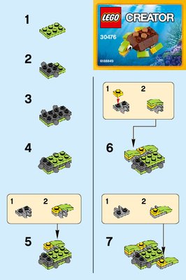 Istruzioni per la Costruzione - LEGO - 30476 - Happy Turtle: Page 1