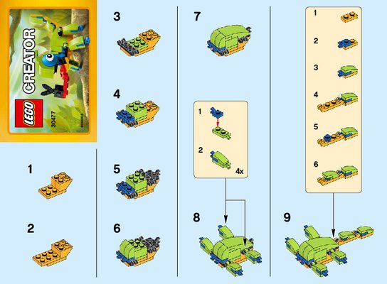 Istruzioni per la Costruzione - LEGO - 30477 - Colorful Chameleon: Page 1