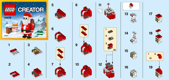 Istruzioni per la Costruzione - LEGO - 30478 - Jolly Santa: Page 1