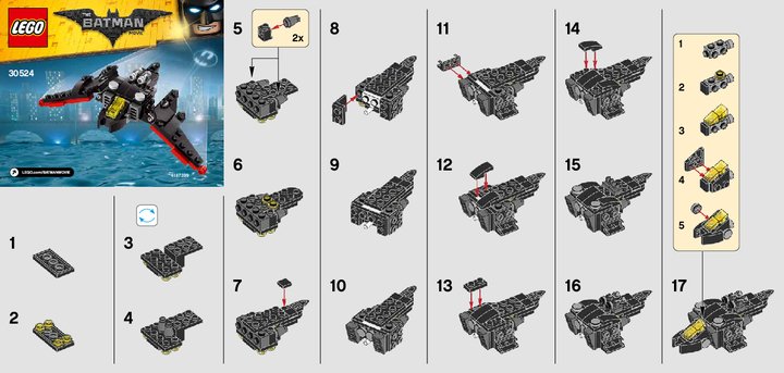 Istruzioni per la Costruzione - LEGO - 30524 - The Mini Batwing: Page 1