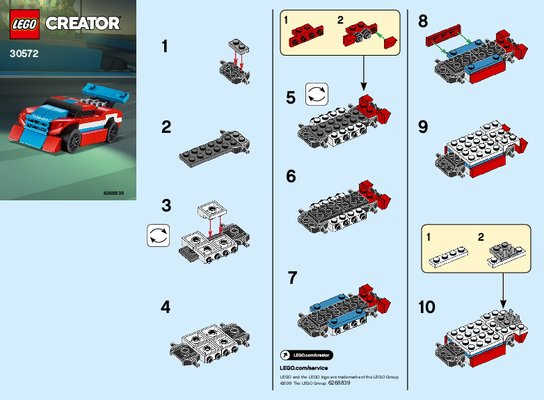 Istruzioni per la Costruzione - LEGO - 30572 - Race Car: Page 1