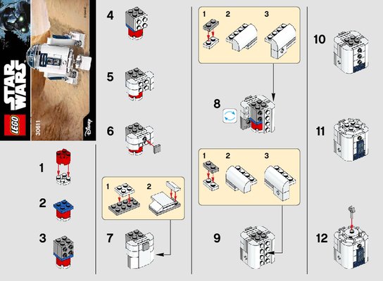 Istruzioni per la Costruzione - LEGO - 30611 - R2-D2™: Page 1