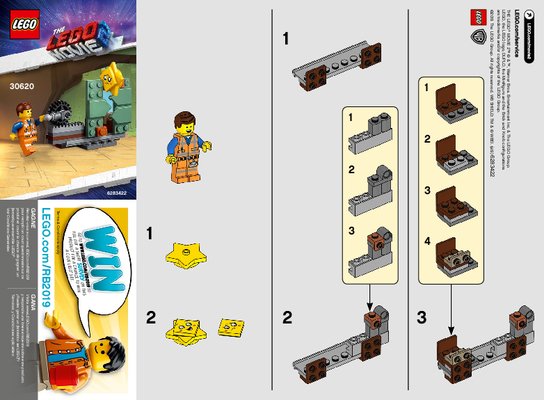 Istruzioni per la Costruzione - LEGO - 30620 - Star-Stuck Emmet: Page 1