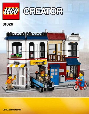 Istruzioni per la Costruzione - LEGO - Creator - 31026 - Bar cafè & negozio di biciclette: Page 1