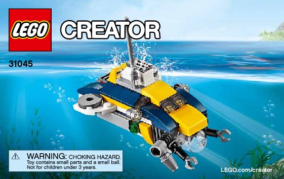 Istruzioni per la Costruzione - LEGO - Creator - 31045 - L' esploratore dell'oceano: Page 1