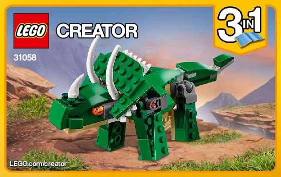 Istruzioni per la Costruzione - LEGO - Creator - 31058 - Dinosauro: Page 1