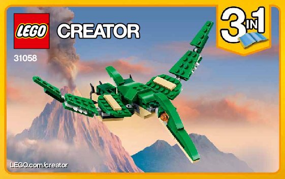 Istruzioni per la Costruzione - LEGO - Creator - 31058 - Dinosauro: Page 1