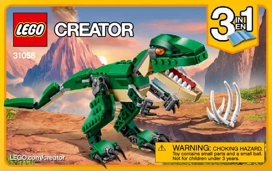 Istruzioni per la Costruzione - LEGO - Creator - 31058 - Dinosauro: Page 1