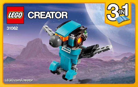 Istruzioni per la Costruzione - LEGO - Creator - 31062 - Robo-esploratore: Page 1