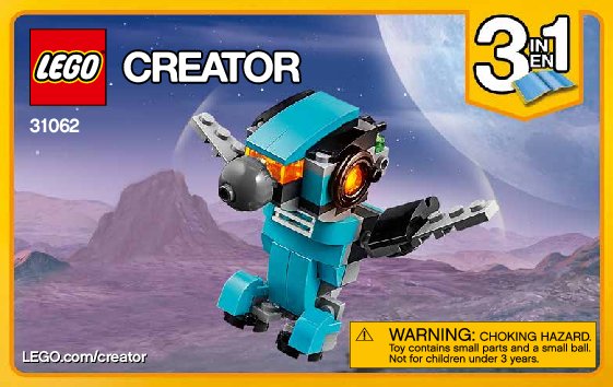 Istruzioni per la Costruzione - LEGO - Creator - 31062 - Robo-esploratore: Page 1