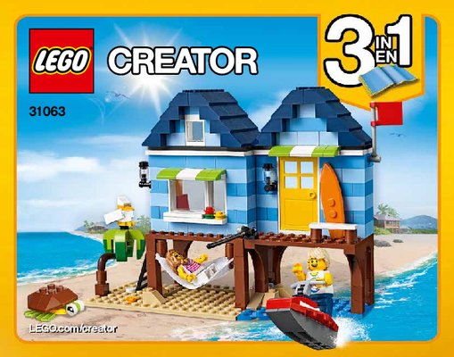 Istruzioni per la Costruzione - LEGO - Creator - 31063 - Vacanza al mare: Page 1