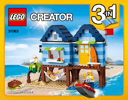 Istruzioni per la Costruzione - LEGO - Creator - 31063 - Vacanza al mare: Page 1