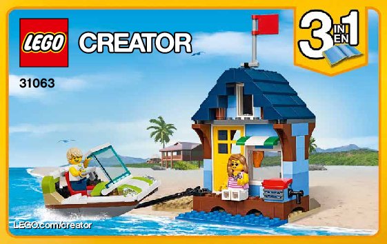 Istruzioni per la Costruzione - LEGO - Creator - 31063 - Vacanza al mare: Page 1