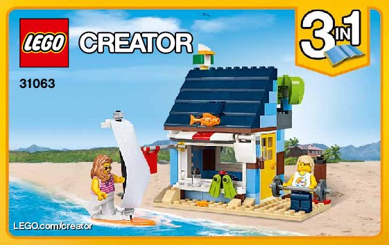 Istruzioni per la Costruzione - LEGO - Creator - 31063 - Vacanza al mare: Page 1