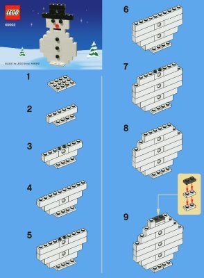 Istruzioni per la Costruzione - LEGO - 40003 - LEGO Snowman: Page 1