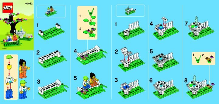 Istruzioni per la Costruzione - LEGO - 40052 - Springtime Scene: Page 1