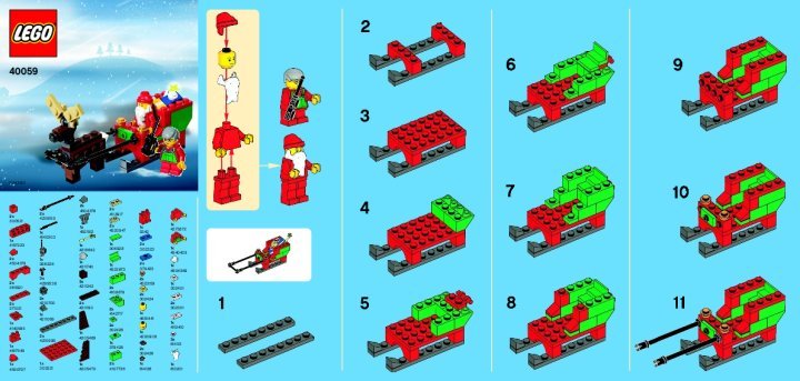 Istruzioni per la Costruzione - LEGO - 40059 - Santa Sleigh: Page 1