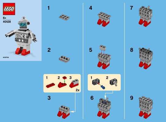 Istruzioni per la Costruzione - LEGO - 40128 - Monthly Mini Build March – Robot: Page 1