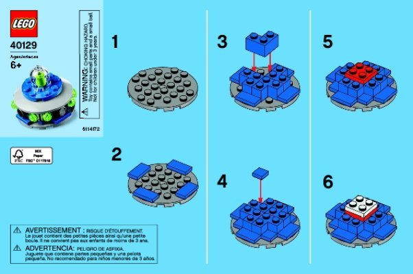 Istruzioni per la Costruzione - LEGO - 40129 - Monthly Mini Build April – UFO: Page 1