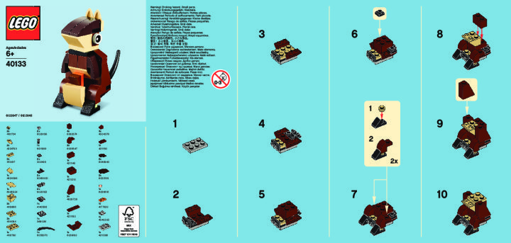 Istruzioni per la Costruzione - LEGO - 40133 - Monthly Mini Build August – Kangaroo: Page 1