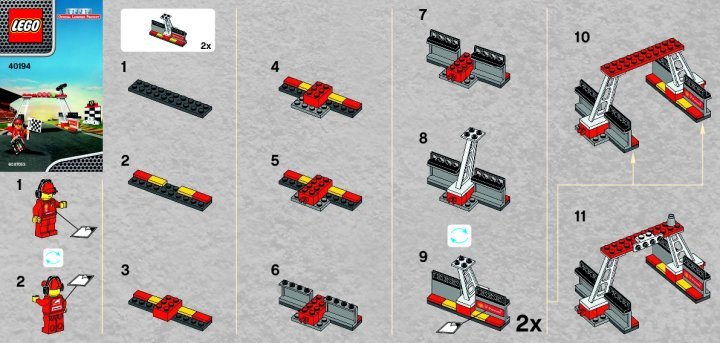 Istruzioni per la Costruzione - LEGO - 40194 - Finish Line & Podium: Page 1