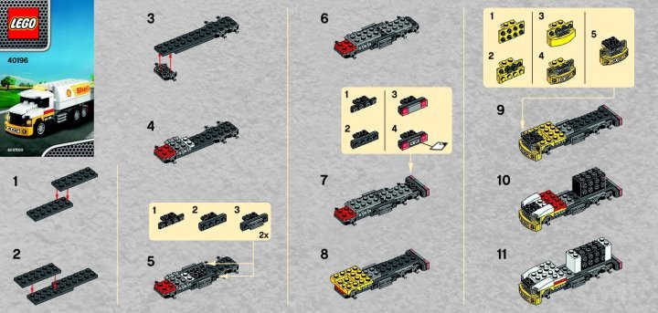 Istruzioni per la Costruzione - LEGO - 40196 - Shell Tanker: Page 1