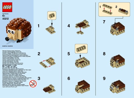 Istruzioni per la Costruzione - LEGO - 40212 - MMB May 2016 Hedgehog: Page 1