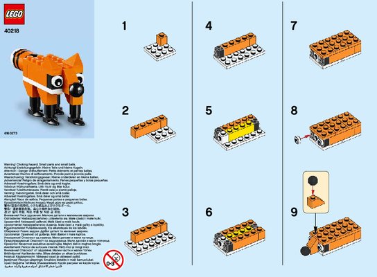 Istruzioni per la Costruzione - LEGO - 40218 - LEGO Monthly Mini Build November – Fox: Page 1