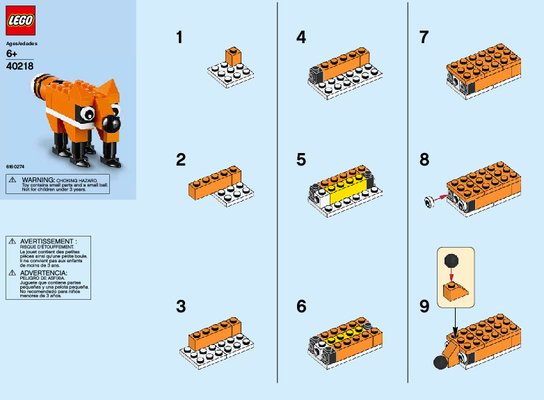 Istruzioni per la Costruzione - LEGO - 40218 - LEGO Monthly Mini Build November – Fox: Page 1