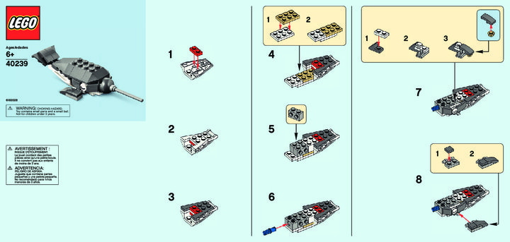 Istruzioni per la Costruzione - LEGO - 40239 - MMB Jan 2017 Narwhal: Page 1