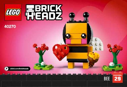 Istruzioni per la Costruzione - LEGO - 40270 - Valentine's Bee: Page 1