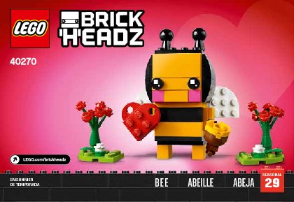 Istruzioni per la Costruzione - LEGO - 40270 - Valentine's Bee: Page 1