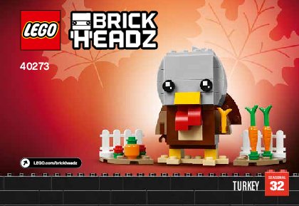 Istruzioni per la Costruzione - LEGO - 40273 - Thanksgiving Turkey: Page 1