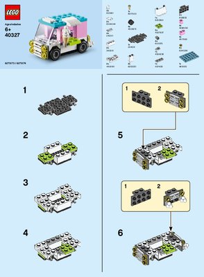 Istruzioni per la Costruzione - LEGO - 40327 - MMB July 2019 – Ice Cream Truck: Page 1