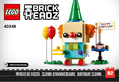 Istruzioni per la Costruzione - LEGO - 40348 - Birthday Clown: Page 1