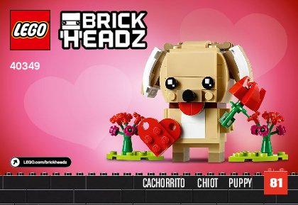 Istruzioni per la Costruzione - LEGO - 40349 - Valentine's Puppy: Page 1