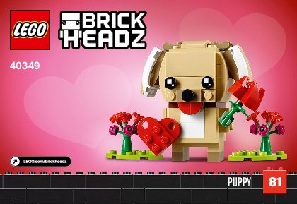 Istruzioni per la Costruzione - LEGO - 40349 - Valentine's Puppy: Page 1